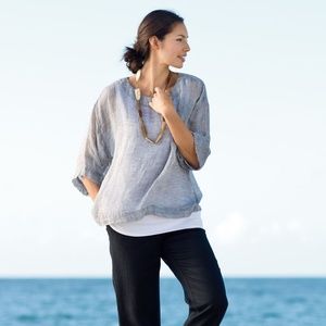 Pure Jill Airy-weave linen kimono tunic